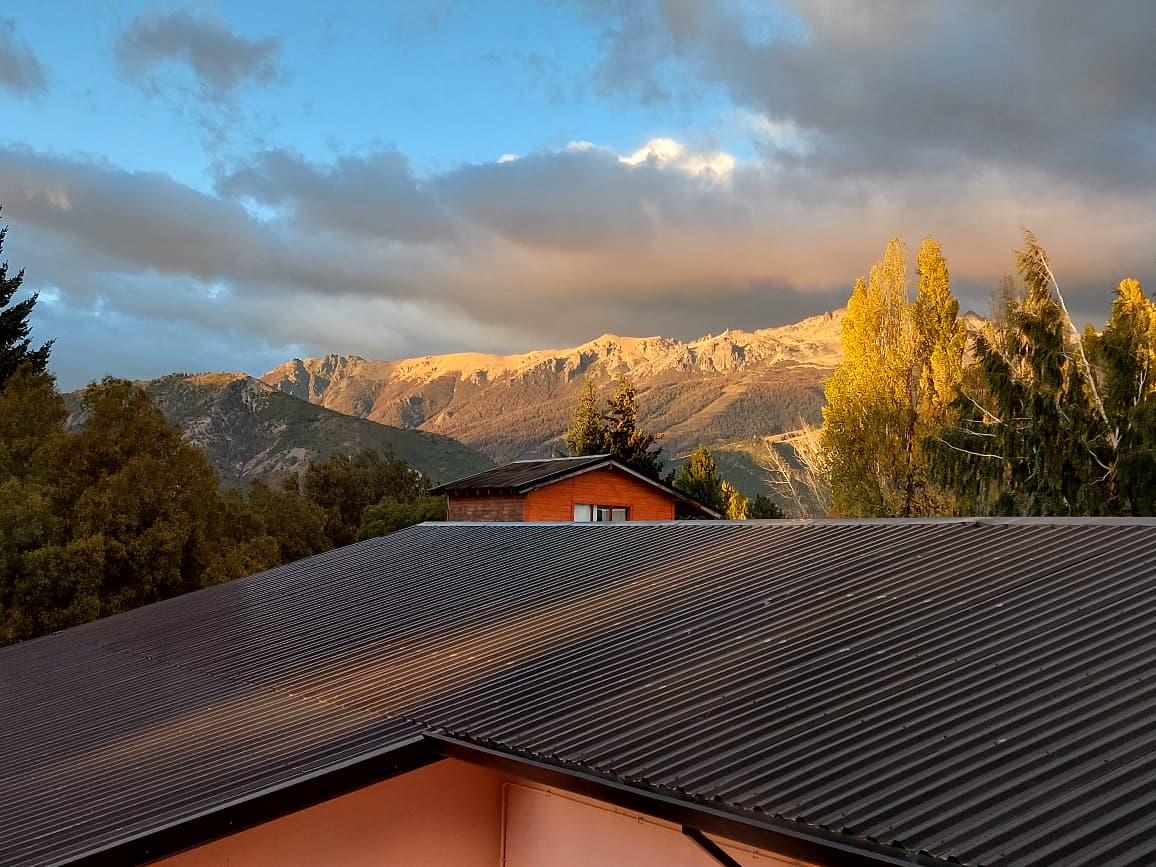 View of the snow-capped mountains from the office.